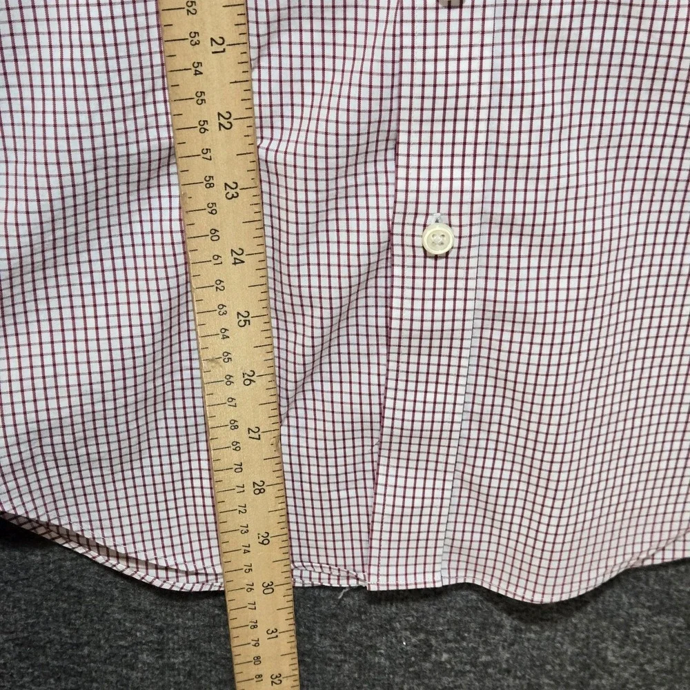 J. Crew Performance Burgandy Check Button Shirt Sz Medium Casual Work Office